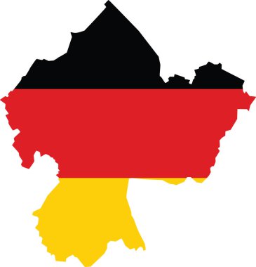 Alman bölgesel başkenti KOBLENZ 'in GERMANY bayrağı içindeki basit düz boş vektör haritası