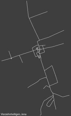 Alman bölgesel başkenti Jena, Almanya 'nın VİERZEHNHHEILIGEN Çeyreği' nin şehir caddelerinin haritası