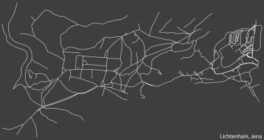 Alman bölgesel başkenti Jena, Almanya 'nın LICHTENHAIN QuARTER' ının şehir caddelerinin haritası
