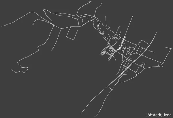 Szczegółowa Negatywna Nawigacja Białe Linie Ulice Miejskie Mapa Lbstedt Quarter — Wektor stockowy