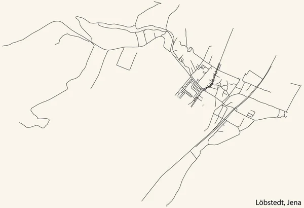 Detaillierte Navigation Schwarze Linien Stadtstraßenplan Des Lbstedt Quarter Der Landeshauptstadt — Stockvektor