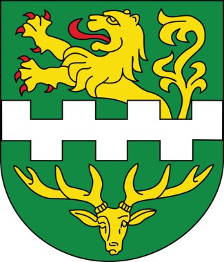 Alman bölgesel başkenti BERGISCH GLADBACH 'ın resmi arma vektör illüstrasyonu