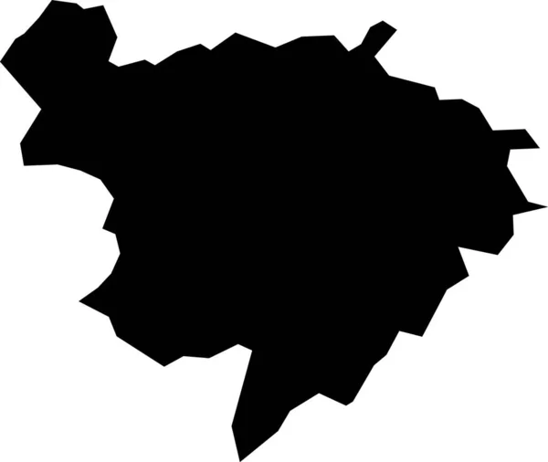 Векторная Черная Плоская Бланковая Карта Немецкой Региональной Столицы Гладбах Германия — стоковый вектор