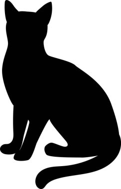 Basit bir el çizimi siluet çizimi. Evcil kedi oyuncağının çizimi.