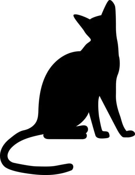 손으로 실루엣 만화가 고양이 인형의 스케치 — 스톡 벡터