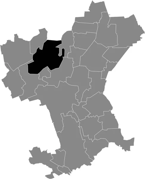 Mapa Ubicación Del Lebenstedt District Blanco Negro Dentro Del Mapa — Vector de stock
