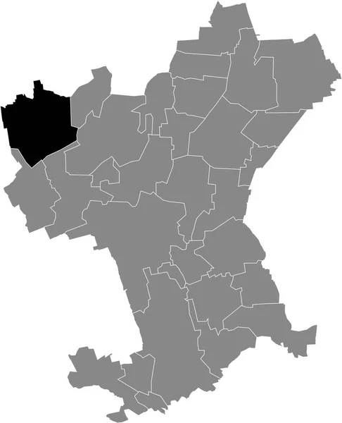 Mapa Ubicación Del Lesse District Blanco Negro Dentro Del Mapa — Vector de stock