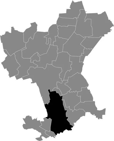 ドイツのSalzgitterの灰色の行政地図の中のSalzgitter Bad地区の黒いフラットブランクの強調表示された場所マップ — ストックベクタ