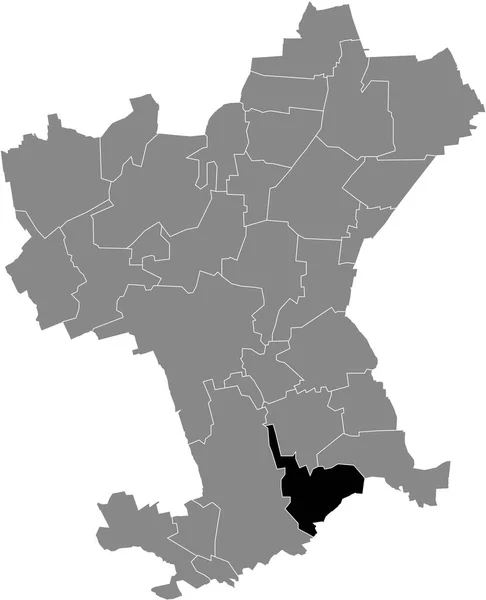 Almanya Salzgitter Gri Idari Haritasında Gross Mahner District Siyah Düz — Stok Vektör