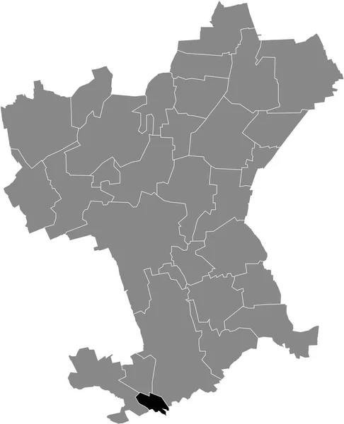 ドイツのSalzgitterの灰色の行政地図の中のHohenrode地区の黒いフラットブランクハイライトされた場所マップ — ストックベクタ