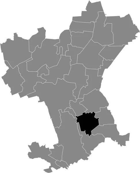 ドイツのSalzgitterの灰色の行政地図の中のBeinum地区の黒いフラットブランク強調表示された場所マップ — ストックベクタ