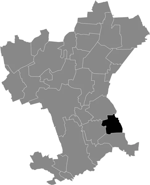 ドイツのSalzgitterの灰色の行政地図の中のFlachstckheim Districtの黒いフラットブランクハイライトされた場所マップ — ストックベクタ