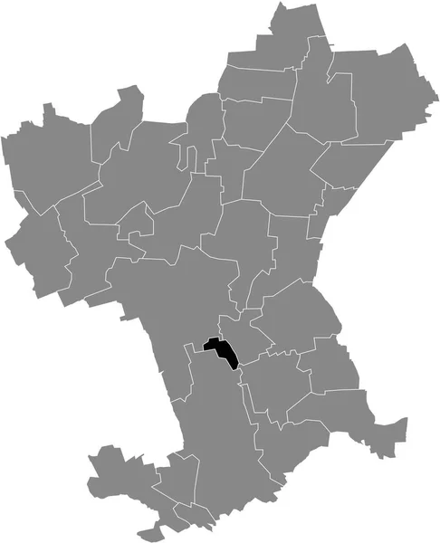 ドイツのSalzgitterの灰色の行政地図の中のエンゲロデ地区の黒いフラットブランクハイライトされた場所マップ — ストックベクタ