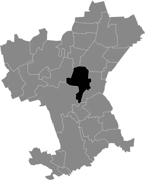 Mapa Ubicación Del Heerte District Blanco Negro Dentro Del Mapa — Vector de stock