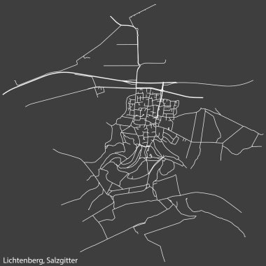 Alman bölgesel başkenti Salzgitter, Almanya 'nın LICHTENBERG QuARTER bölgesinin şehir caddelerinin haritası