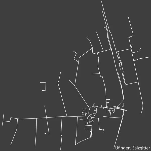 Detailed Negative Navigation White Lines Urban Street Roads Map Fingen — Stock Vector