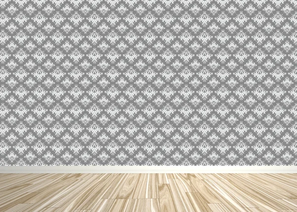 Damask Wallpapered Room Interior — Stock Photo, Image