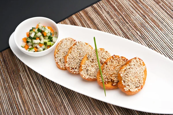 Camarones tostadas de sésamo — Foto de Stock