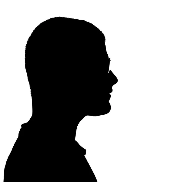Silueta de perfil lateral hombre — Foto de Stock
