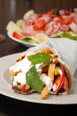 Greek Gyro and Antipasto Salad clipart