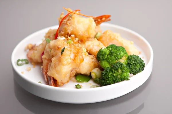 Thai Fried Honey Shrimp Plate — Stock Photo, Image