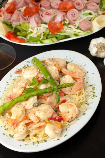 Camarones Scampi con Pasta — Foto de Stock