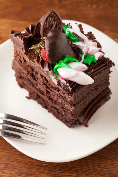 Rebanada de pastel de chocolate —  Fotos de Stock