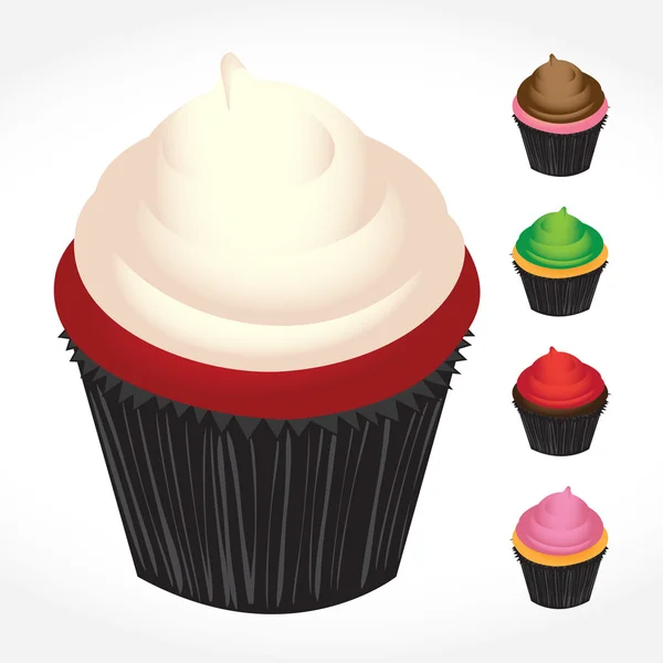 Cupcakes Variety — Stock Vector