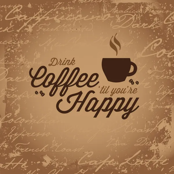 El café te hace feliz — Archivo Imágenes Vectoriales