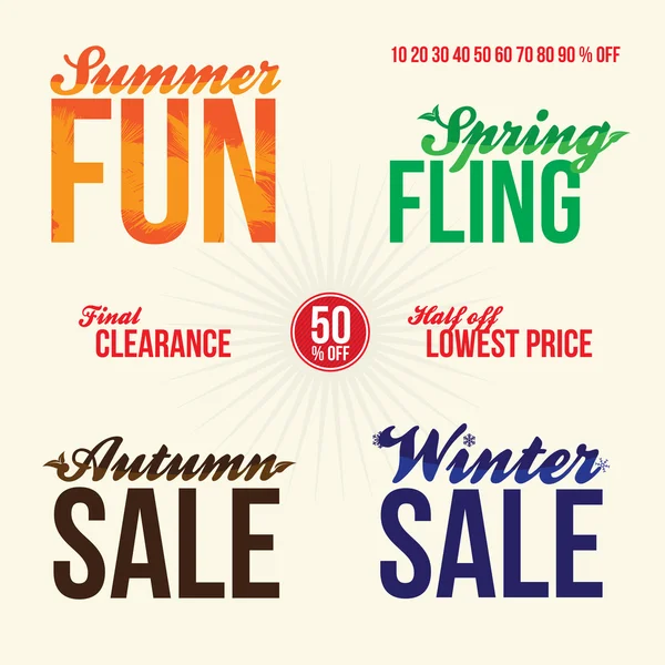 Sale Promo Elements — Stock Vector