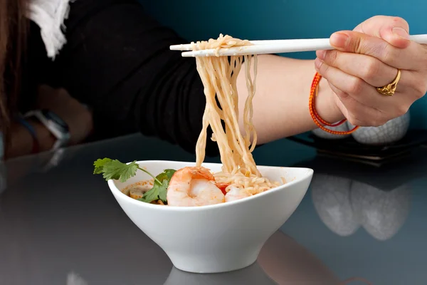 Thai Shrimp Ramen Noodles — Stock Image Thai Shrimp Ramen Noodles Stock Photo