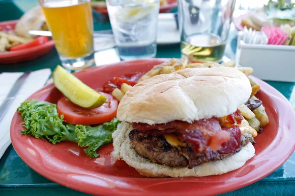 Cheeseburger Platte — Stockfoto