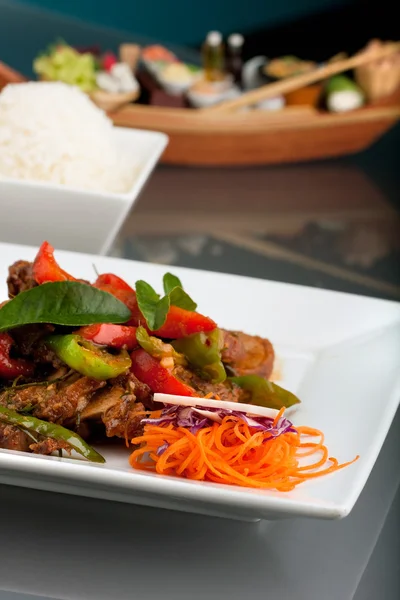 Thaise Chili basilicum eend — Stockfoto