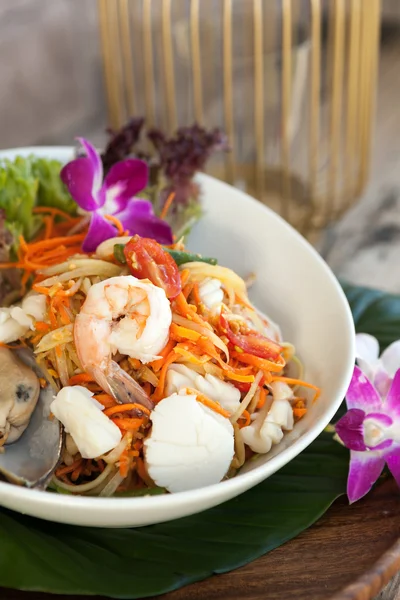 Thai Seafood Som Tum Salad — Stock Photo, Image