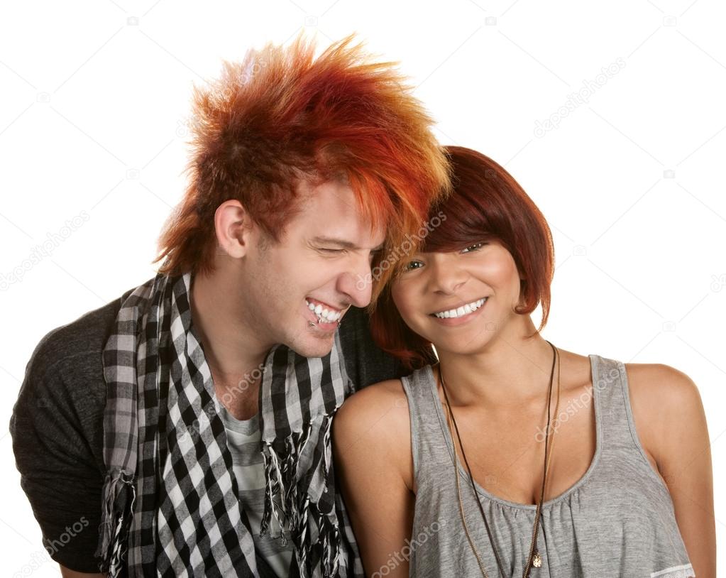 Giggling Teenage Couple