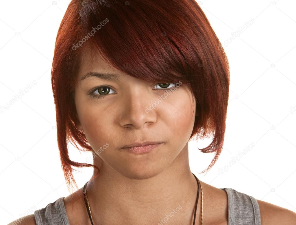 Frowning Young Woman