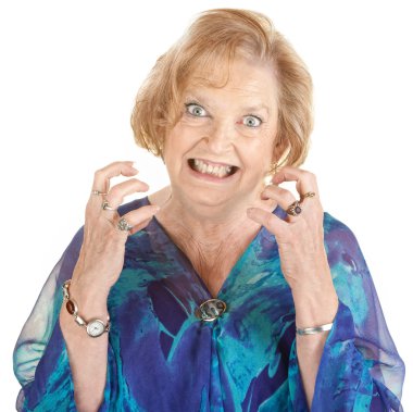 Anxious Senior Woman clipart