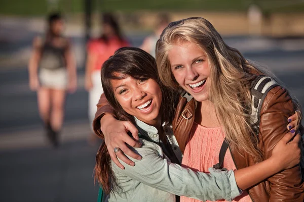 Two Young Women Laughing Stock Image