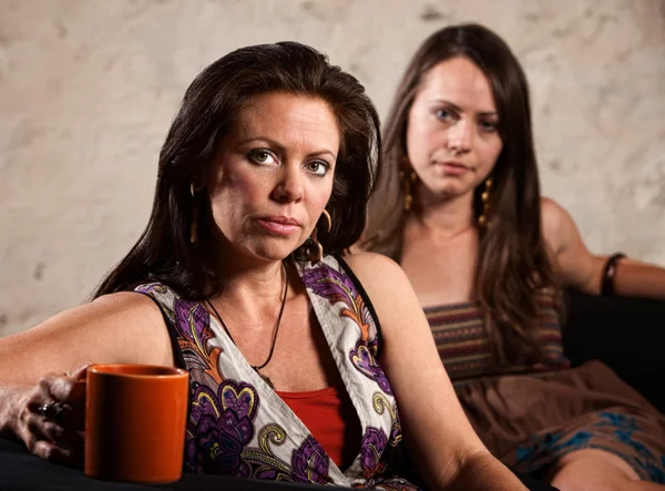 Worried Women Sitting — Stock Photo, Image