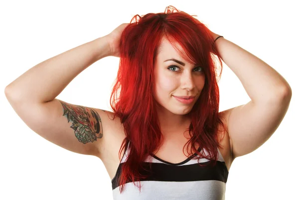 Szép nő, vörös hajú — Stock Fotó