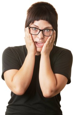 Lady with Hands on Cheeks