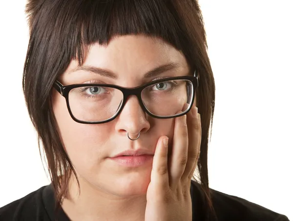 Vrouw met neusring — Stockfoto