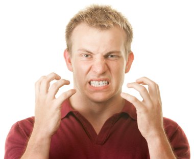 Angry Man Clenching Teeth clipart
