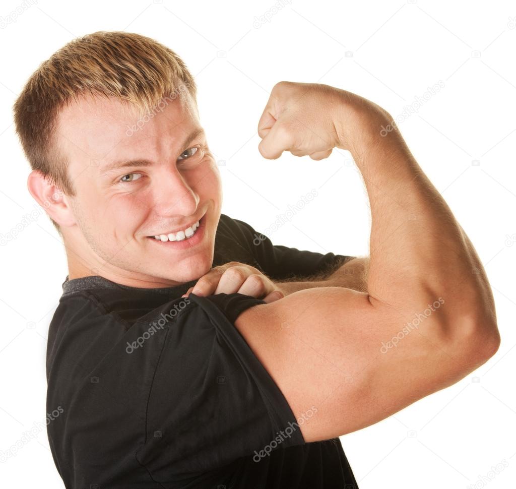 Man Flexing Biceps — Stock Photo © creatista 16944081