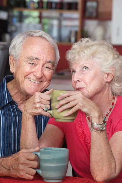 Casal feliz no café — Fotografia de Stock