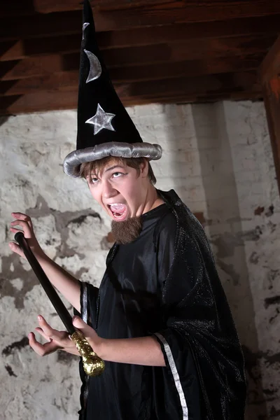 Wizard with Eyes Rolled Up — Stock Photo, Image