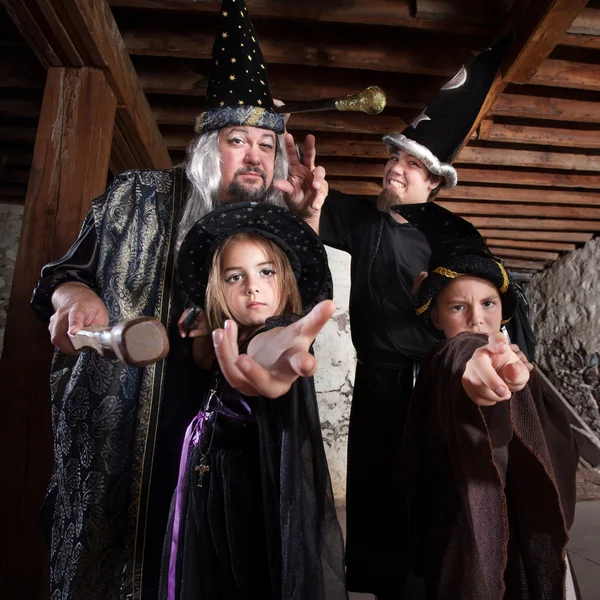 Halloween Wizard Family — Stock Photo, Image