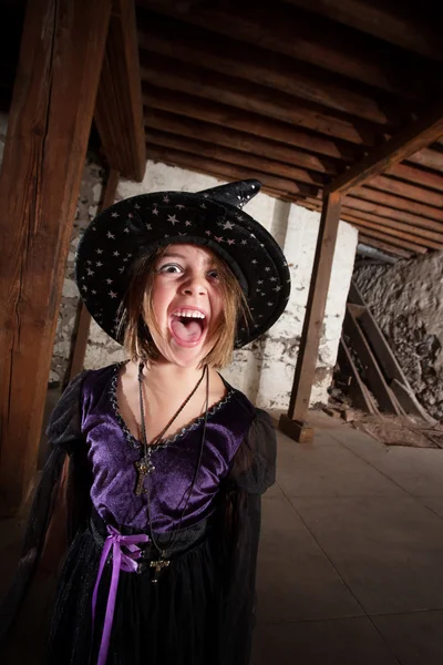 Screaming Young Witch — Stock Photo, Image