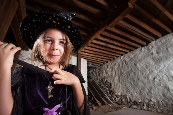 Excited Young Witch — Stock Photo, Image