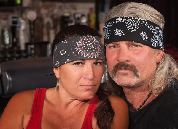 Serious Middle Aged Couple in Bar — Φωτογραφία Αρχείου